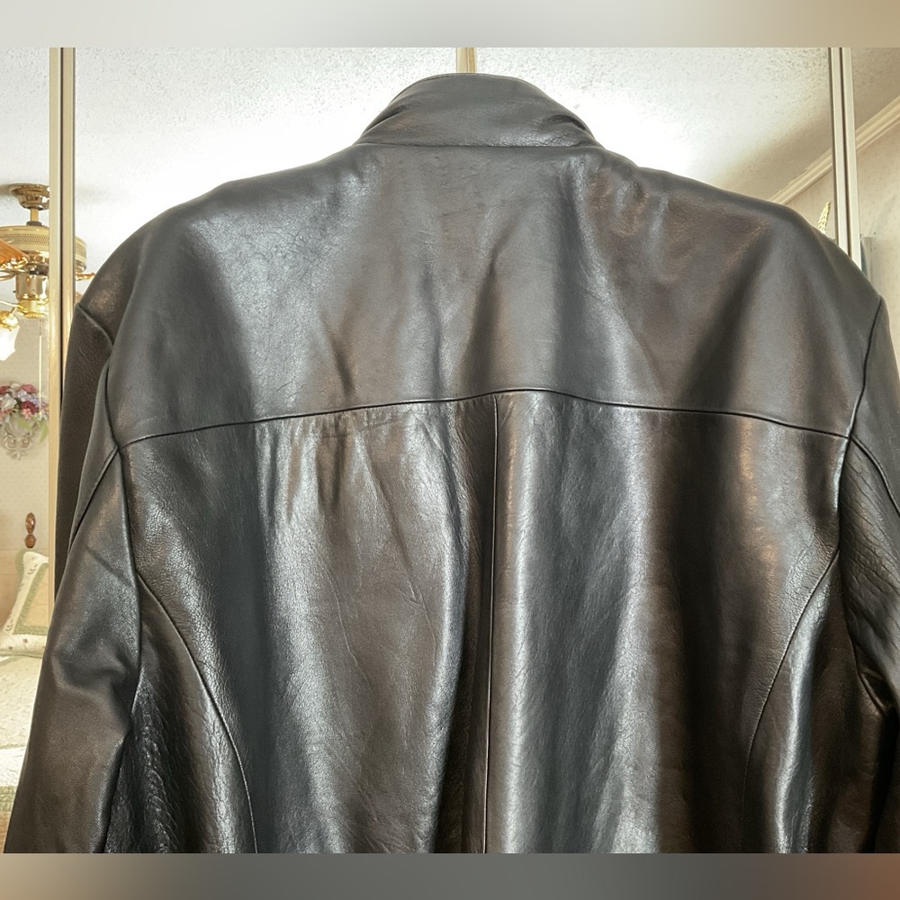 KIRKLAND SIGNATURE MENS SOFT BLACK LEATHER JACKET, XXLARGE - Picture 4 of 16
